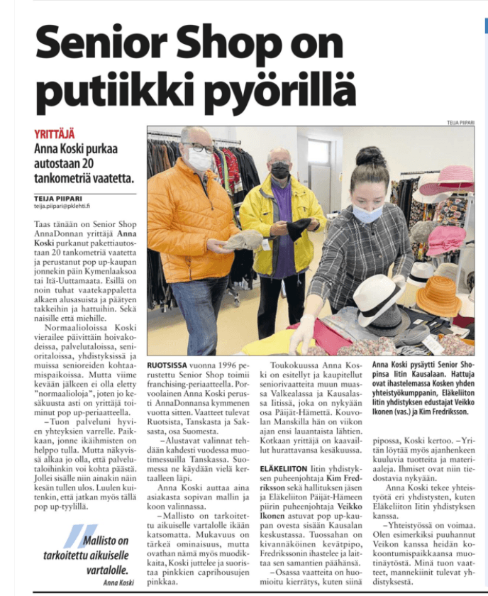 SENIOR SHOP ON PUTIIKKI PYÖRILLÄ